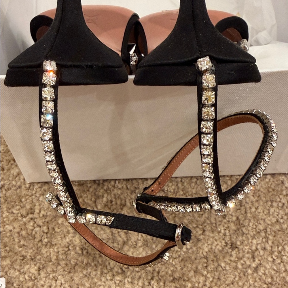 Amina Muaddi Crystal-Embellished Sandals – Size EU 37 - Picture 11 of 14
